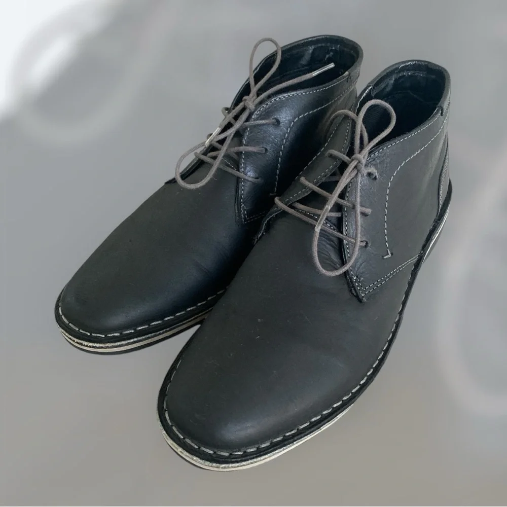 Vintage STEVE MADDEN Leather Harken Chukka Boot Mens Size 7.5 Black